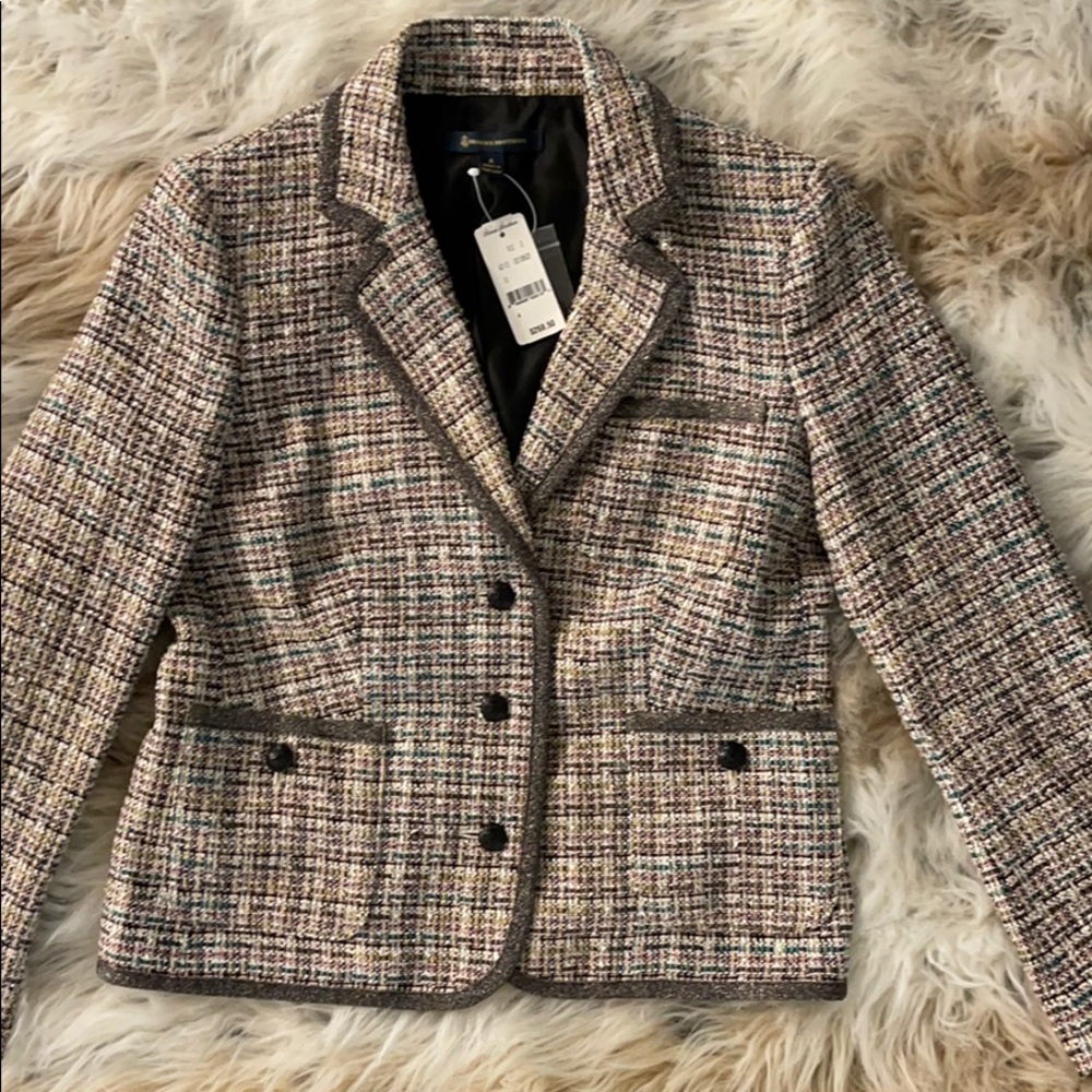 Brooks Brothers Tweed Blazer Size 4 NWT
